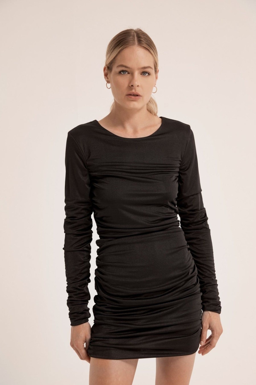 Women Third Form Wedding Guest | Third Form Lead On L/S Mini Dress-Black