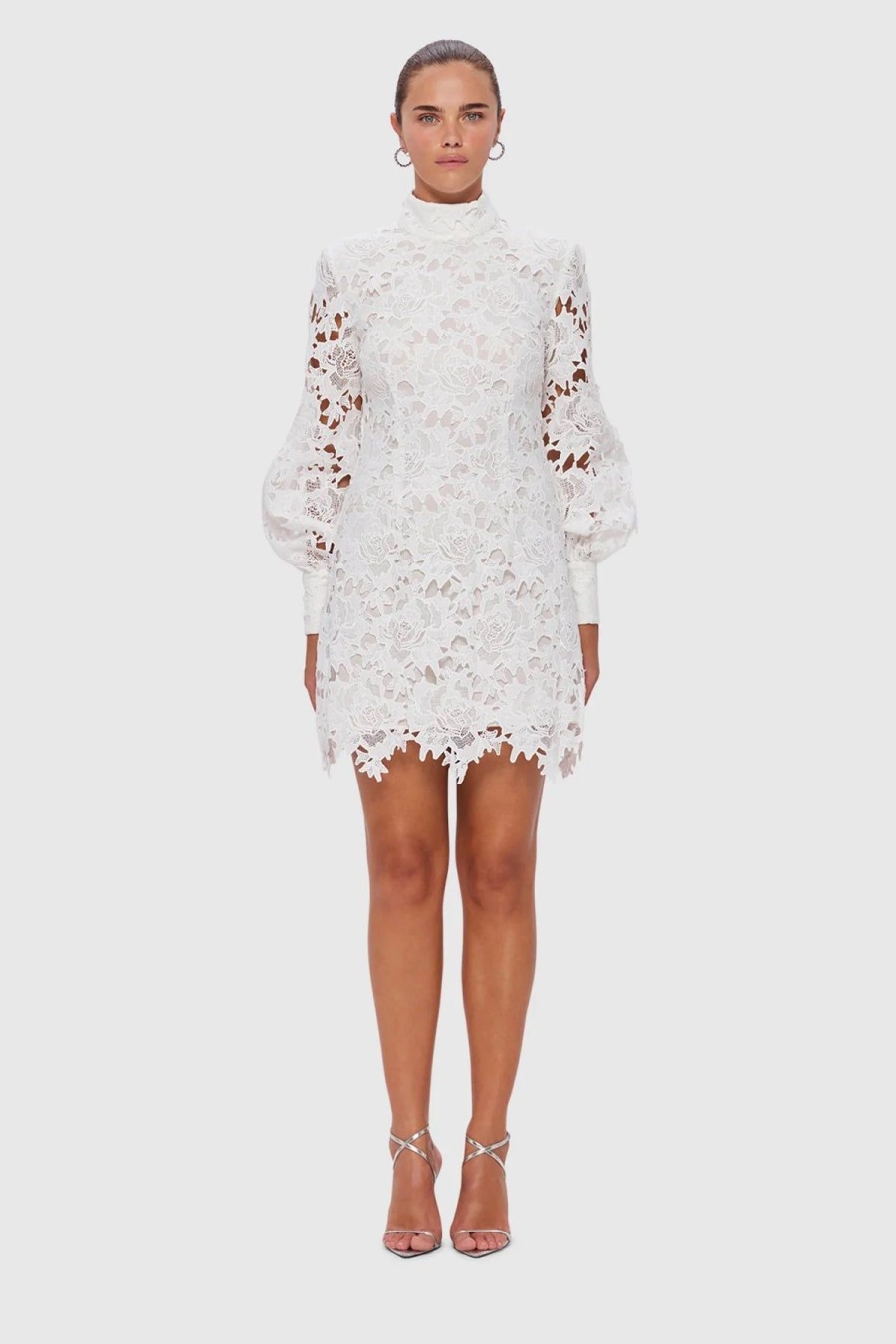 Women Leo Lin Party | Leo Lin Isla Lace Mini Dress-Snow