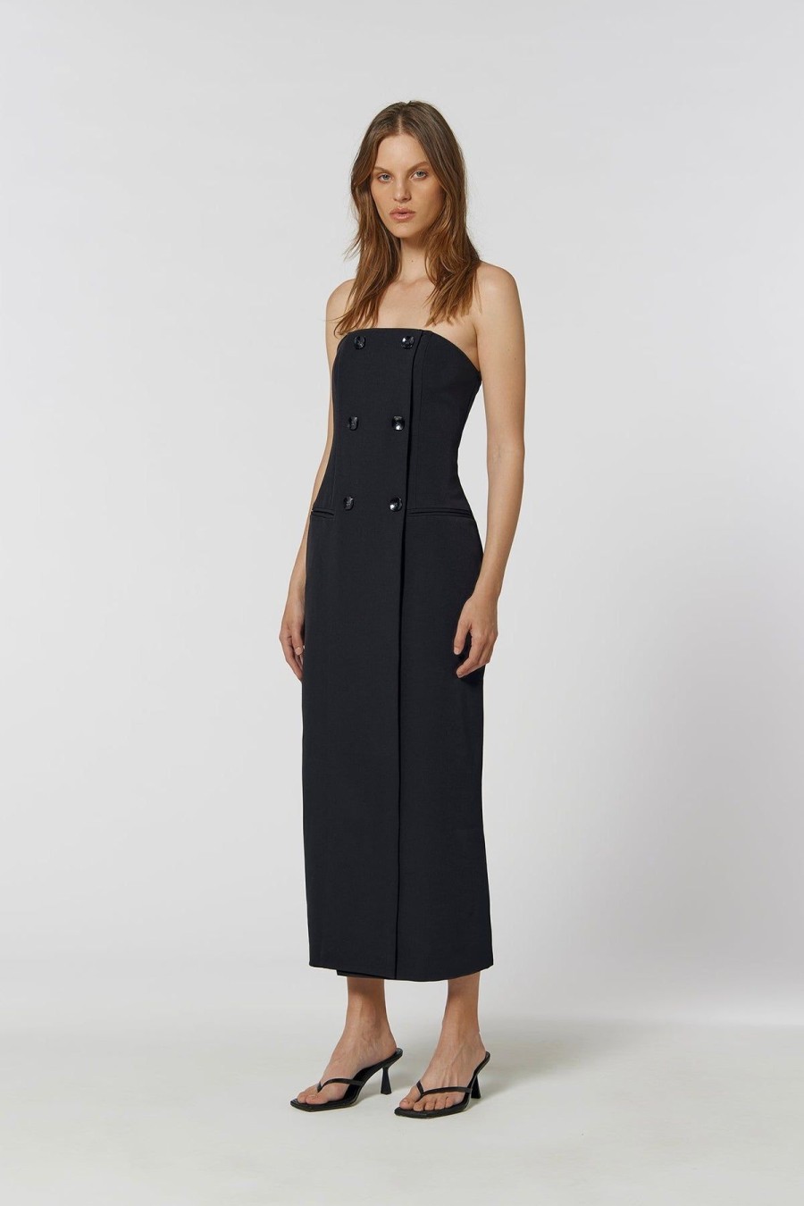 Women Dress Hire AU Party | Kianna Tailored Dress-Black