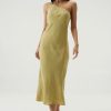 Women Third Form Wedding Guest | Third Form Paisley Bias One Shoulder Midi Dress-Pear