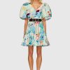 Women Leo Lin Wedding Guest | Leo & Lin Mia V-Neck Mini Dress-Vacanza Print