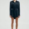 Women Third Form Party | Third Form Lip Service Oversize Shirt Dress-Jet Black