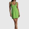 Women Dress Hire AU Party | The Wolf Gang Kalani Mini Dress-Lime