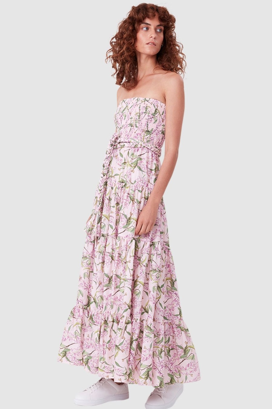 Women Torannce Wedding Guest | Torannce 16Th Beach Dress-Watercolour Floral Pink