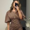 Women Mossman Wedding Guest | Mossman The Checked Out Mini Dress-Check