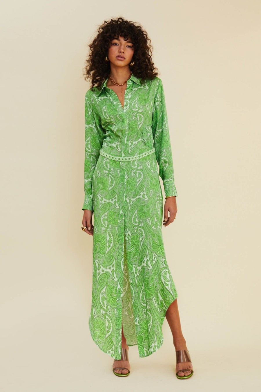 Women Suboo Wedding Guest | Suboo Orbit Waist Detail Midi Shirt Dress-Neon