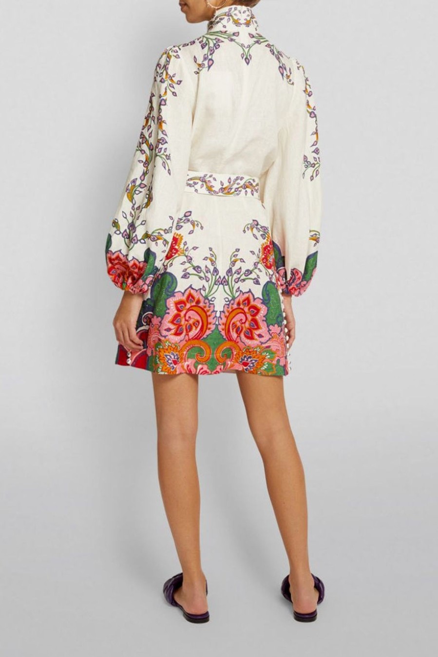 Women Zimmermann Wedding Guest | Zimmermann The Lovestruck Buttoned Tunic Dress-Paisley