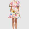 Women Leo Lin Wedding Guest | Leo & Lin Carousel Linen Belted Shirt Dress-Rainbow