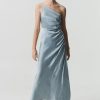 Women Third Form Wedding Guest | Third Form Satin Gather One Shoulder Dress-Wave