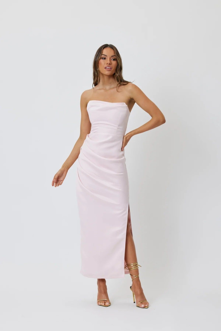 Women Bianca & Bridgett Wedding Guest | Bianca & Bridgett Evelyn Dress-Blush