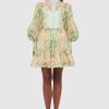 Women Leo Lin Wedding Guest | Leo & Lin Alexandra Mini Dress-Orient Print In Evergreen