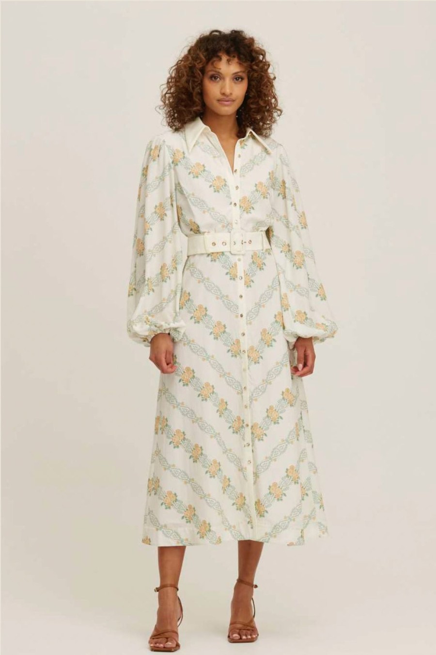 Women Keepsake Wedding Guest | Keepsake Sorelle-Vera Long Sleeve Midi Dress-Floral Stripe