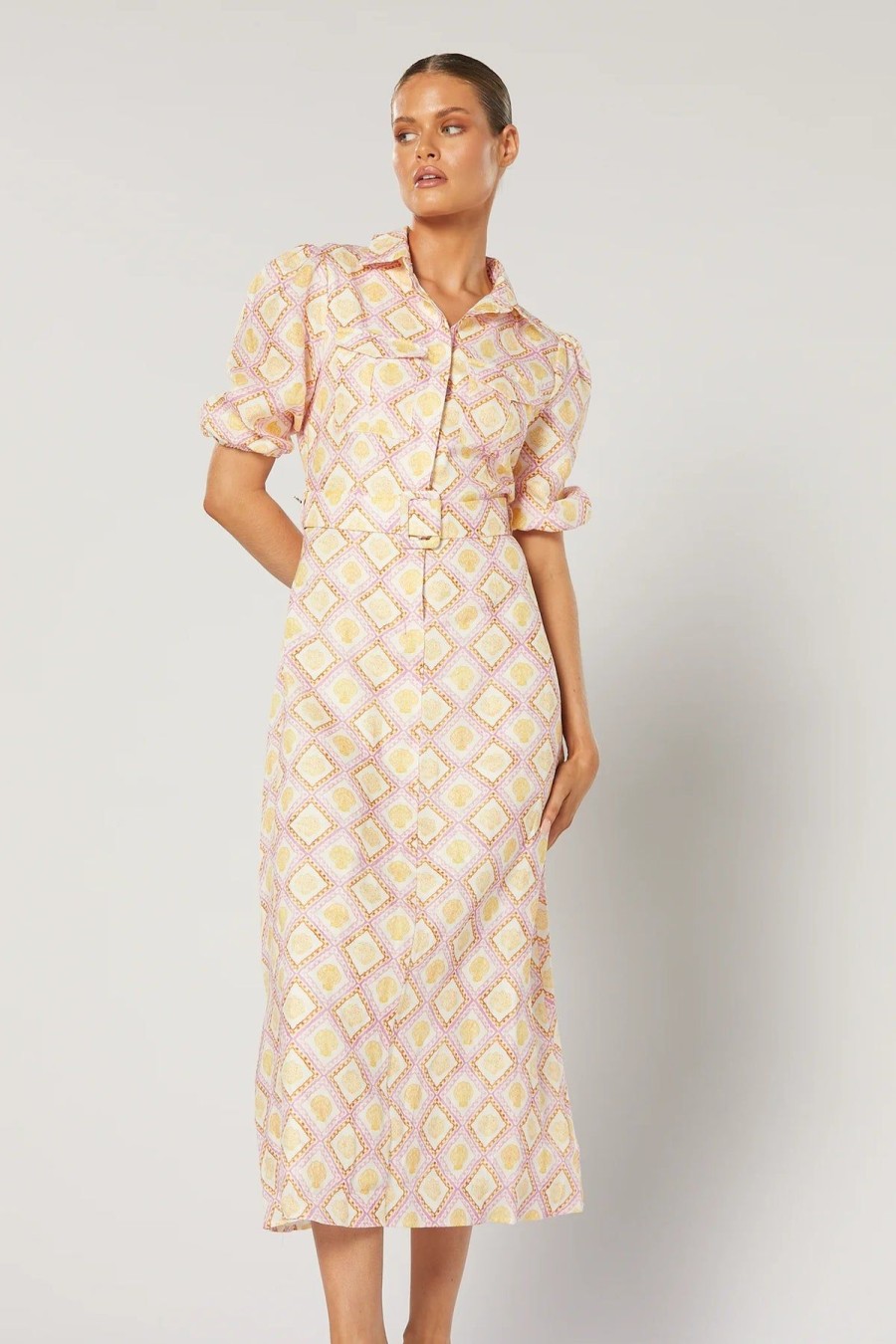 Women Winona Wedding Guest | Winona Atlantis Midi Dress-Geo Print