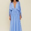 Women Suboo Wedding Guest | Suboo Aura Sleeved Maxi Kaftan Dress-Cornflower