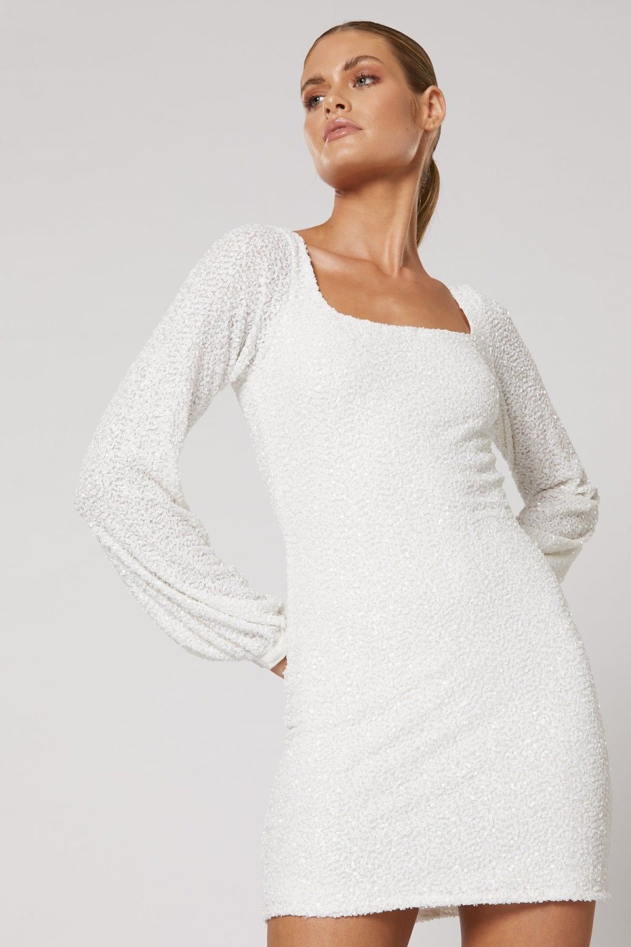 Women Winona Party | Winona Talei Long Sleeve Dress-White