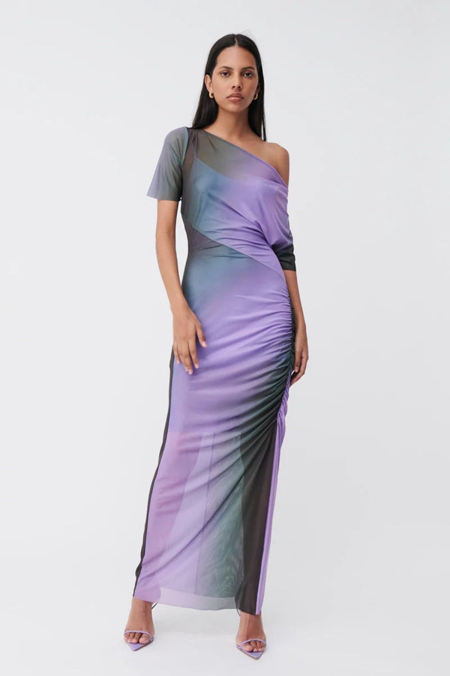 Women Suboo Engagement | Suboo Olafur Draped Cowl Neck Longline Dress-Print