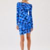 Women Suboo Party | Suboo Shibori Long Sleeve Off Shoulder Tunic Dress-Print