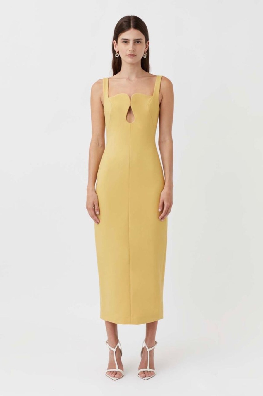 Women Dress Hire AU Wedding Guest | Camilla & Marc Brixton Dress-Mustard