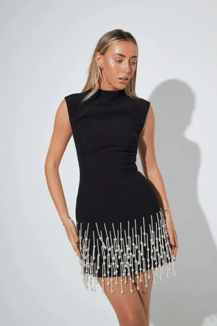 Women Odd Muse Race Day | Odd Muse The Ultimate Muse Pearl Drop Sleeveless Dress-Black