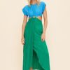 Women Suboo Wedding Guest | Suboo Grace Two Tone Ring Front Midi Dress-Blue/Green