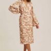 Women Keepsake Wedding Guest | Keepsake Rosa Long Sleeve Midi Dress-Floral Clay