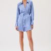 Women Suboo Wedding Guest | Suboo Millenia Mini Shirt Dress-Mineral Blue