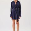 Women Suboo Wedding Guest | Suboo Jasper Mini Shirt Dress-Navy