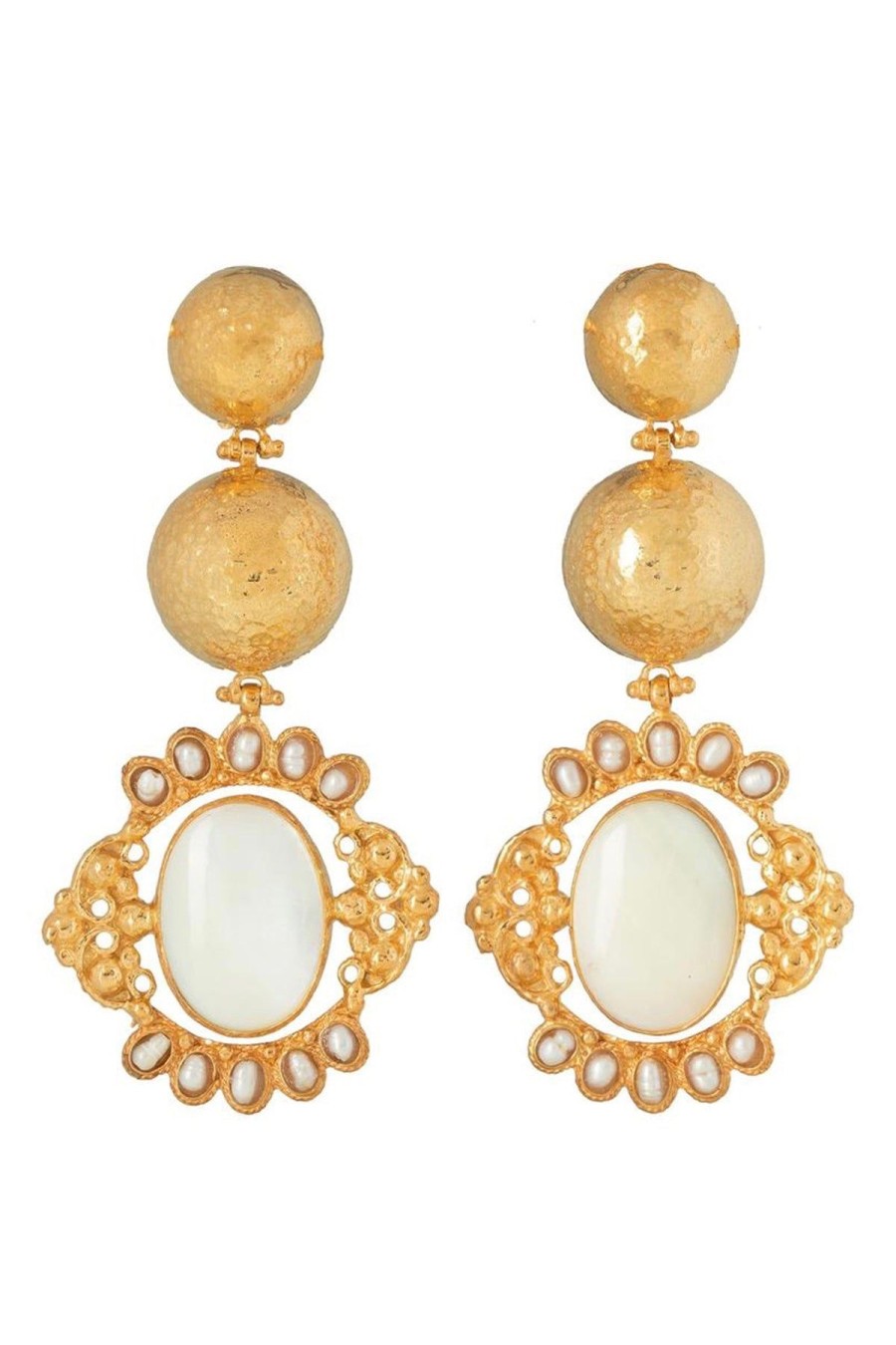 Women Dress Hire AU Earrings | Christie Nicolaides Paloma Earrings-Pearl