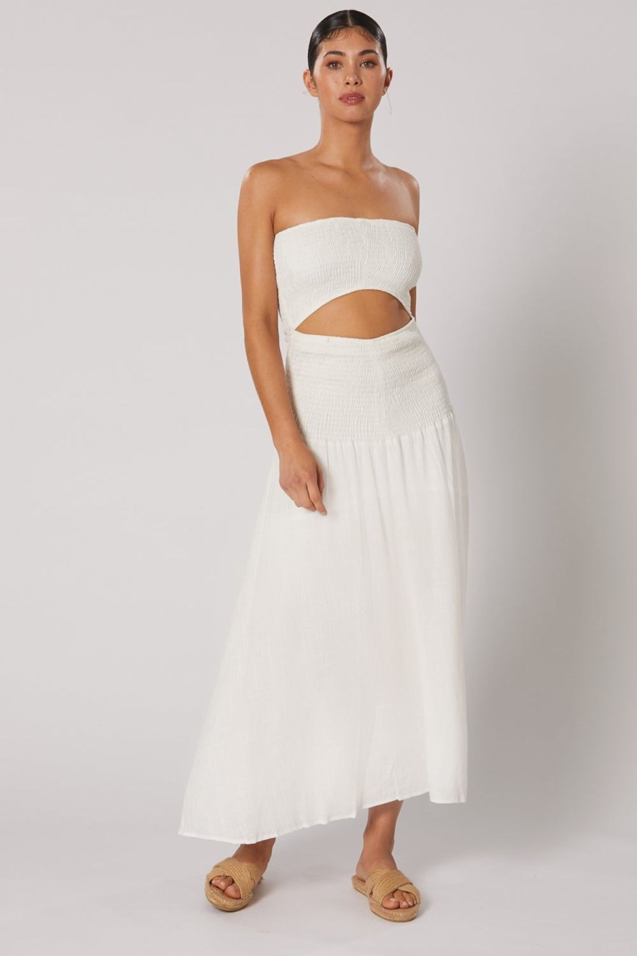 Women Winona Party | Winona Arcadia Shirred Midi Dress-White