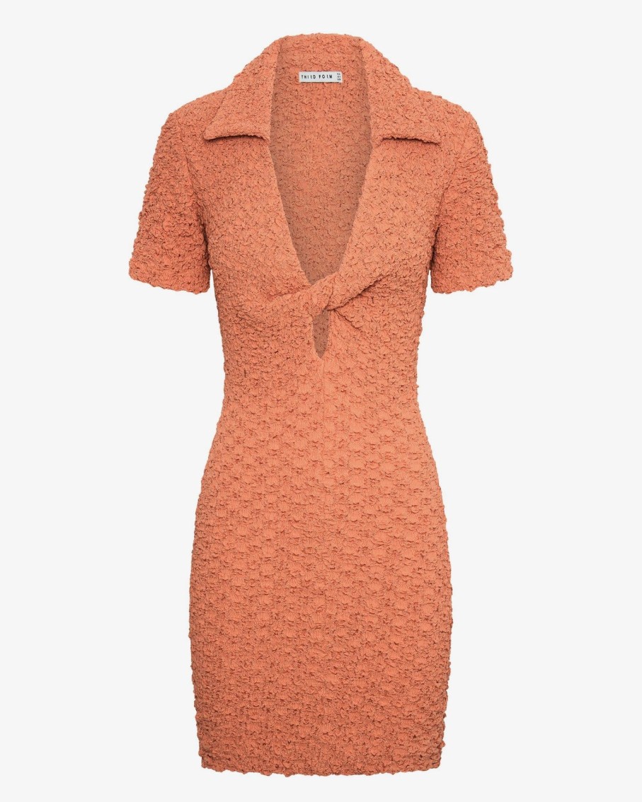 Women Third Form Party | Third Form Popcorn Mini Shirt Dress-Orange