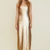 Women Suboo Wedding Guest | Suboo Pyra Strappy Maxi Column Dress-Gold