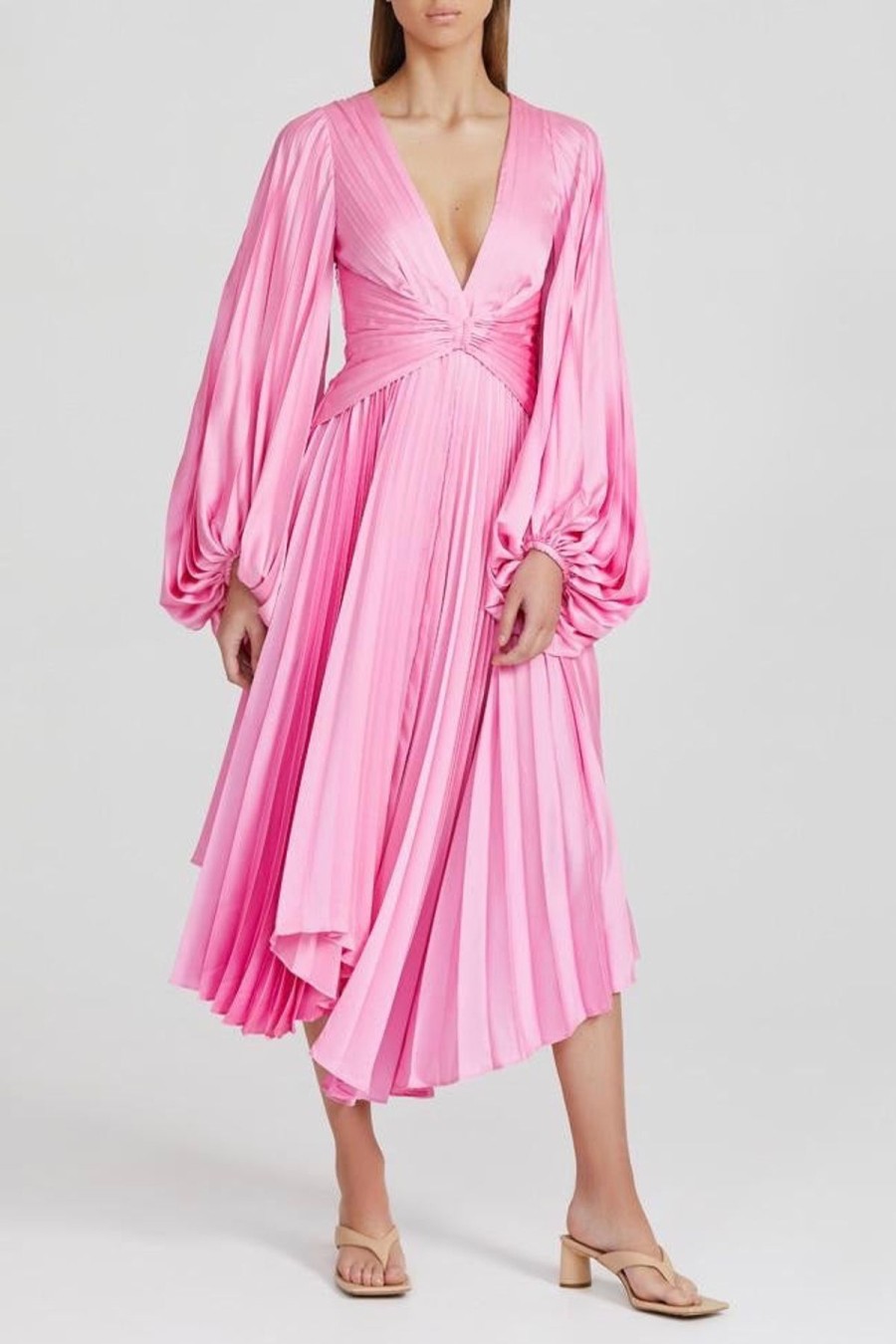 Women Acler Wedding Guest | Acler Palms Pleat Dress-Confetti Pink