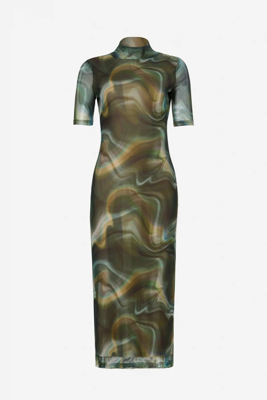 Women Sofia Irina Pregnancy Friendly | Sofia Irina Mesh Dress-Green Print