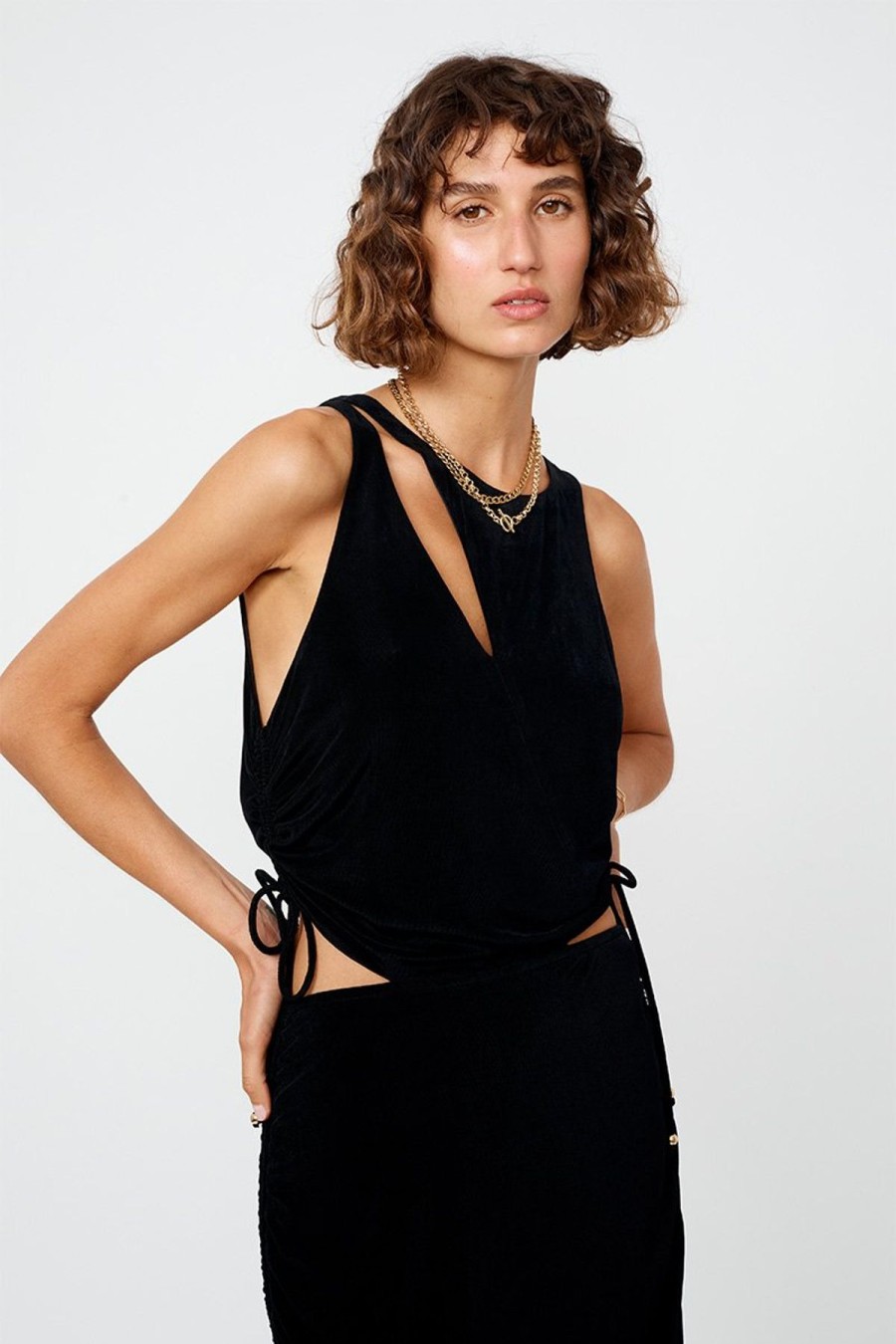 Women Suboo Engagement | Suboo The Liz Rouched Midi Tank Dress-Black