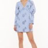 Women Talulah Wedding Guest | Talulah Blue Hue Long Sleeve Mini Dress-Baby Blue