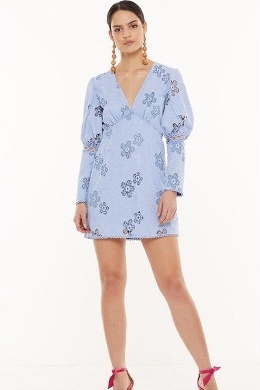 Women Talulah Wedding Guest | Talulah Blue Hue Long Sleeve Mini Dress-Baby Blue