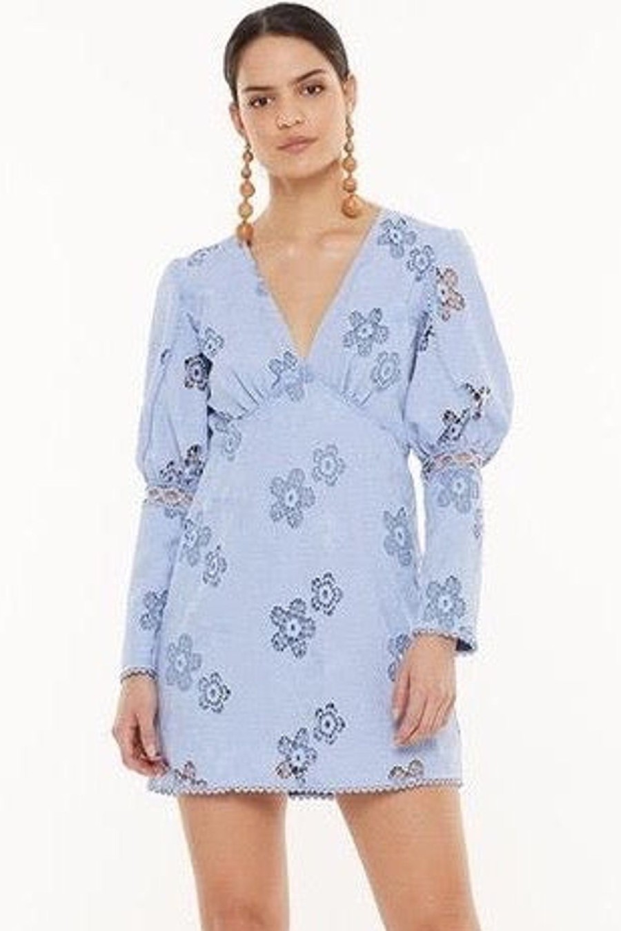 Women Talulah Wedding Guest | Talulah Blue Hue Long Sleeve Mini Dress-Baby Blue