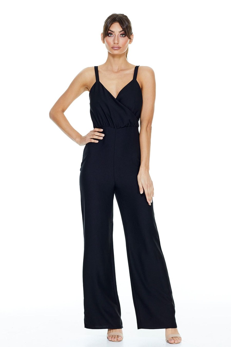 Women Dress Hire AU Wedding Guest | Reign Cartel Lucy Jumpsuit-Black