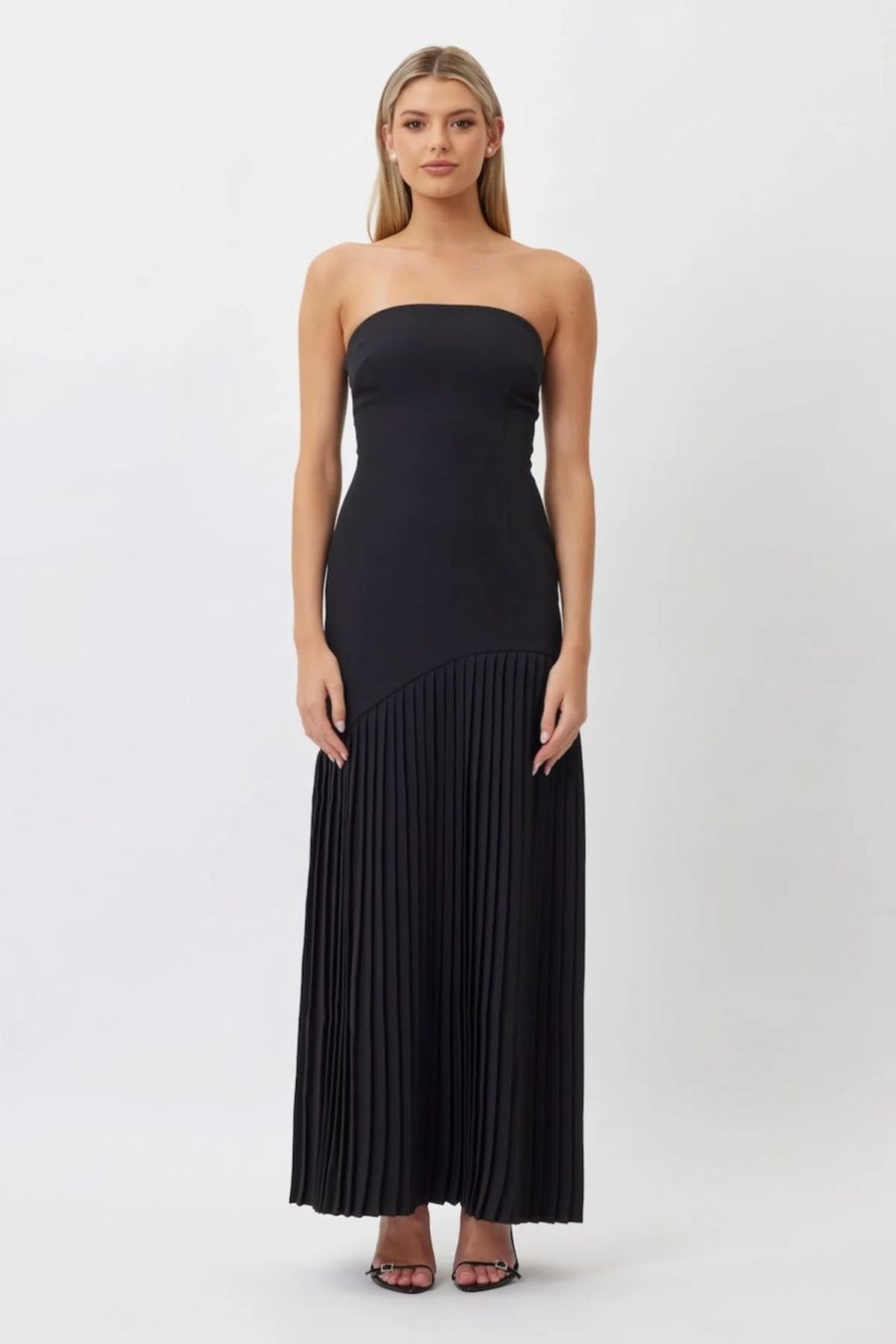 Women Bianca & Bridgett Wedding Guest | Bianca & Bridgett Mara Pleated Dress-Black