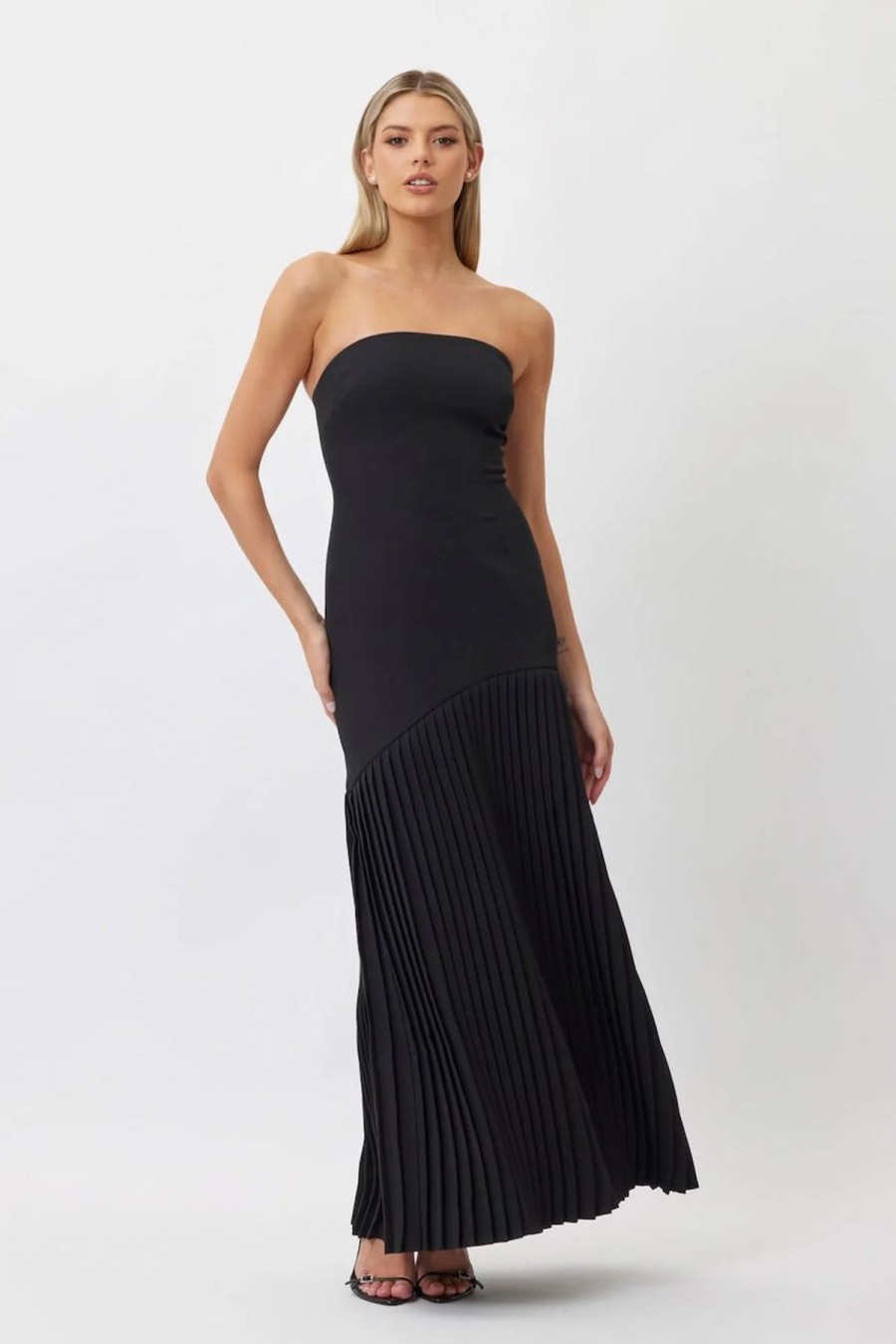 Women Bianca & Bridgett Wedding Guest | Bianca & Bridgett Mara Pleated Dress-Black