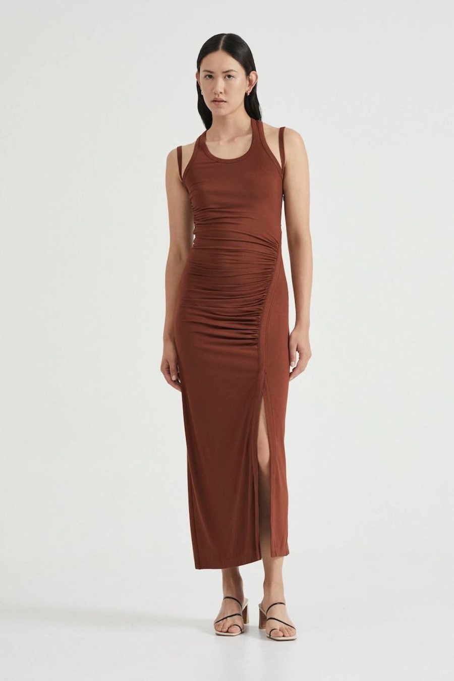 Women Third Form Wedding Guest | Third Form Push Pull Tank Dress-Cinnamon