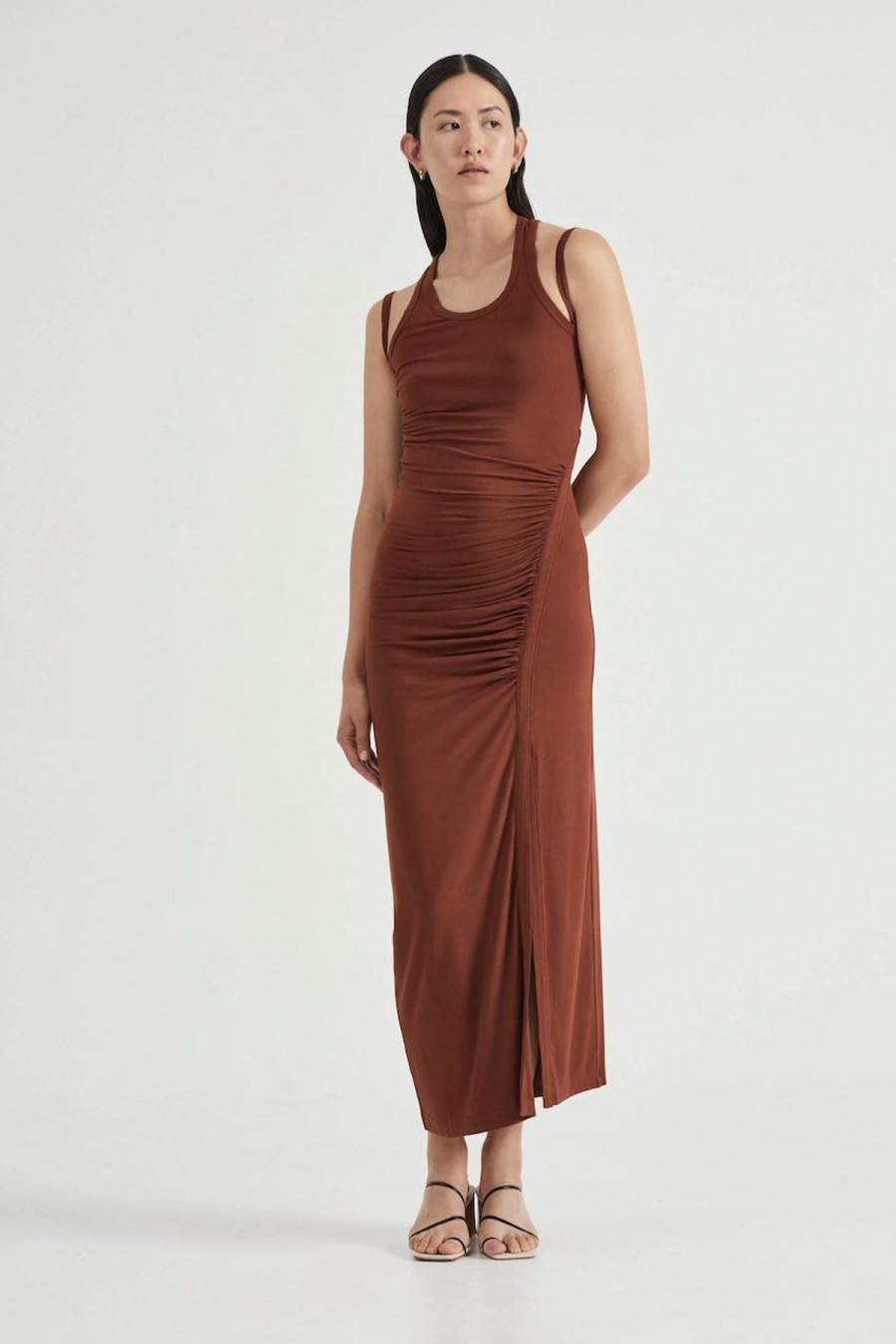 Women Third Form Wedding Guest | Third Form Push Pull Tank Dress-Cinnamon