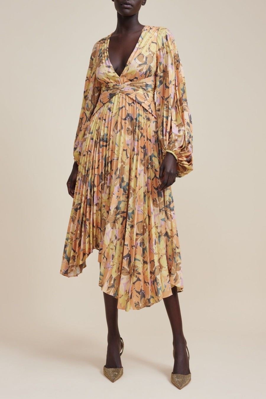 Women Acler Wedding Guest | Acler Palms Pleat Dress-Kaleidoscope Floral