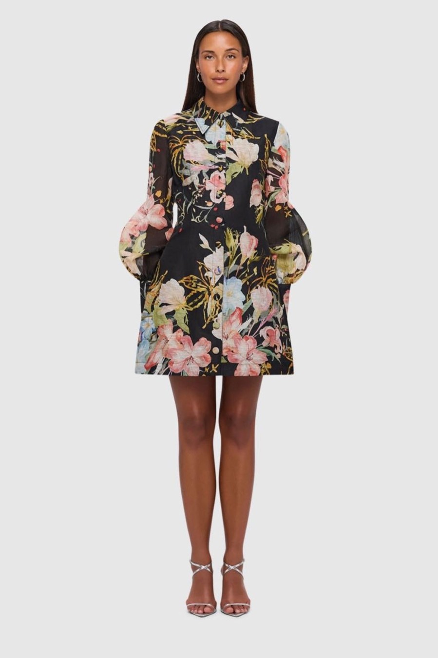 Women Leo Lin Wedding Guest | Leo & Lin Luminous Silk Mini Dress-Opulent Print In Mystic