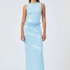 Women Suboo Wedding Guest | Suboo Luca Column Dress With Detachable Chain Belt Dress-Light Blue