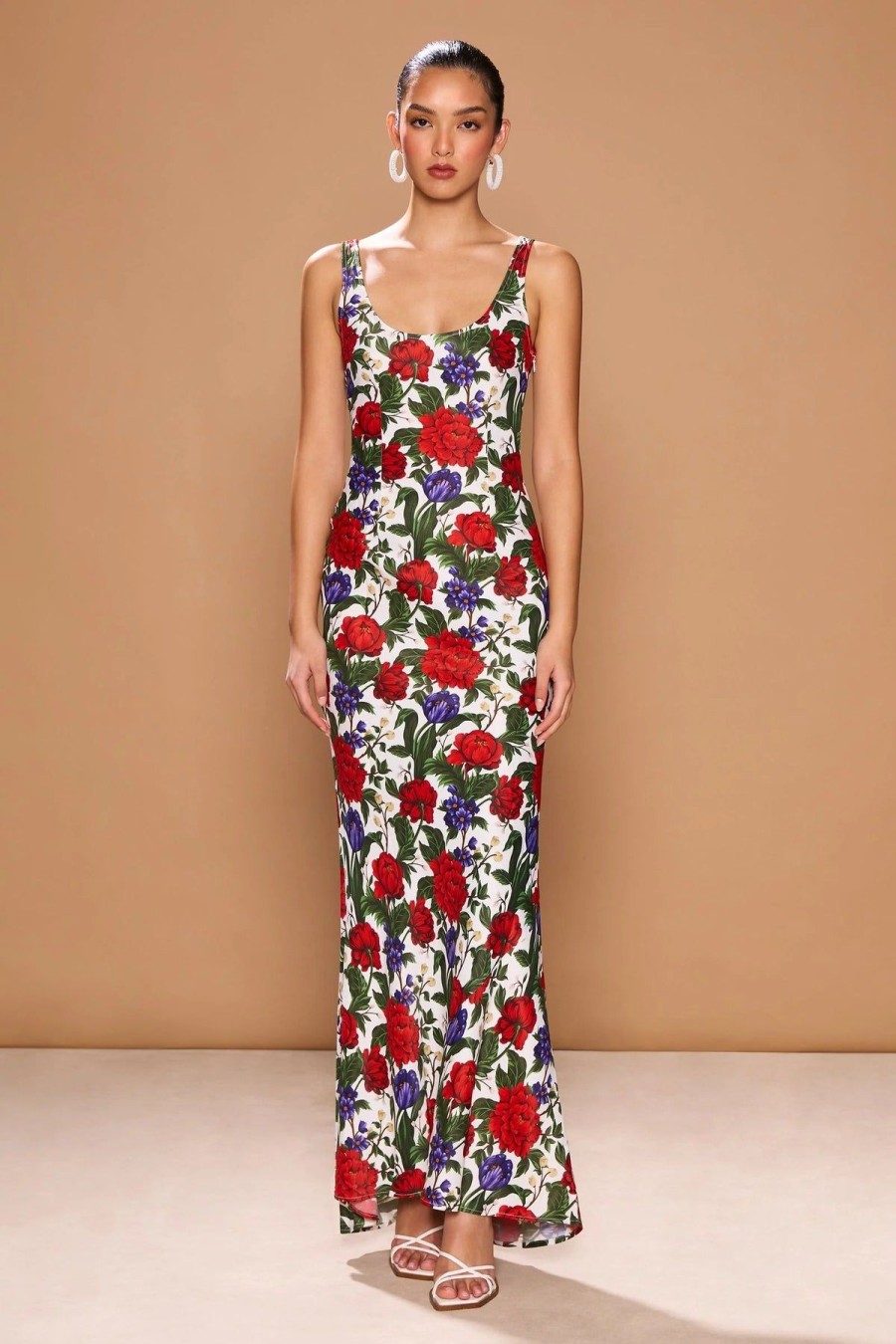 Women Sonya Wedding Guest | Sonya Capri Dress-Rosa Blu Peonies Print