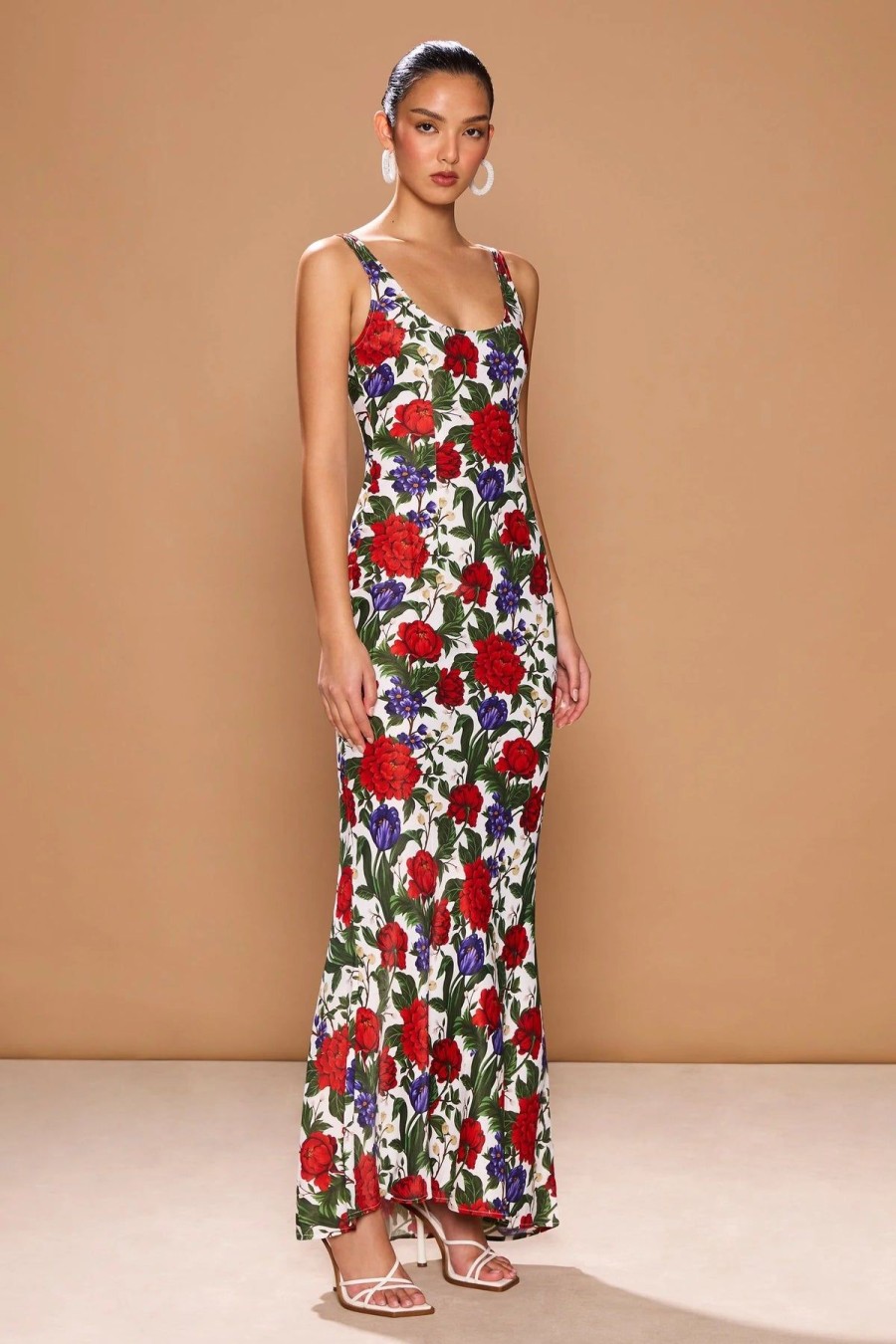 Women Sonya Wedding Guest | Sonya Capri Dress-Rosa Blu Peonies Print