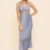 Women Suboo Wedding Guest | Suboo Mira Sleeveless Cut Out Dress-Metallic Blue