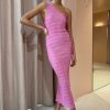 Women L'idee Wedding Guest | L'Idee Soiree Gigi Smocking Gown-Hot Pink