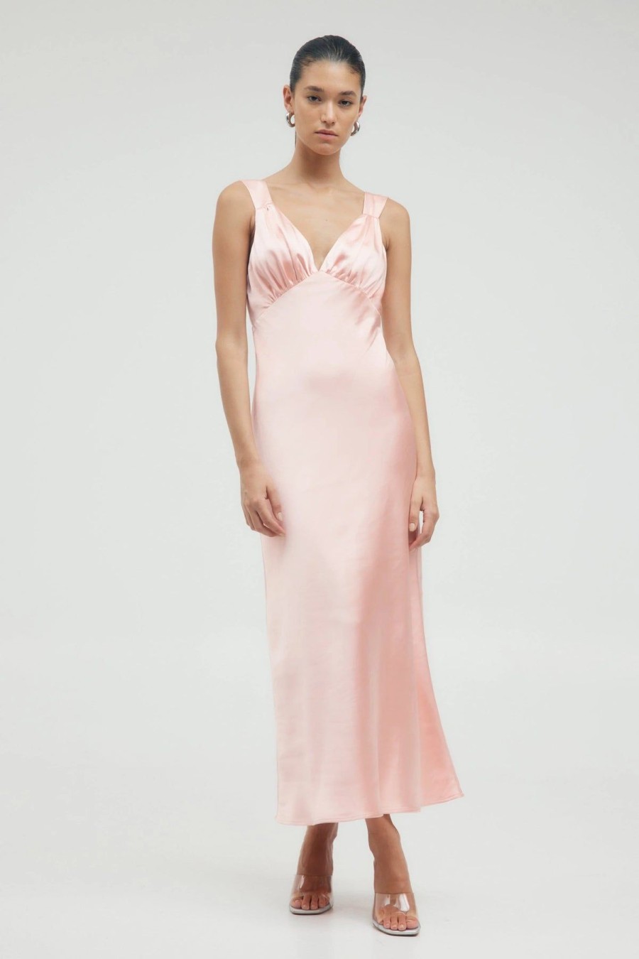 Women Third Form Party | Third Form Satin Gather Bra Bias Slip Dress-Fairy Floss